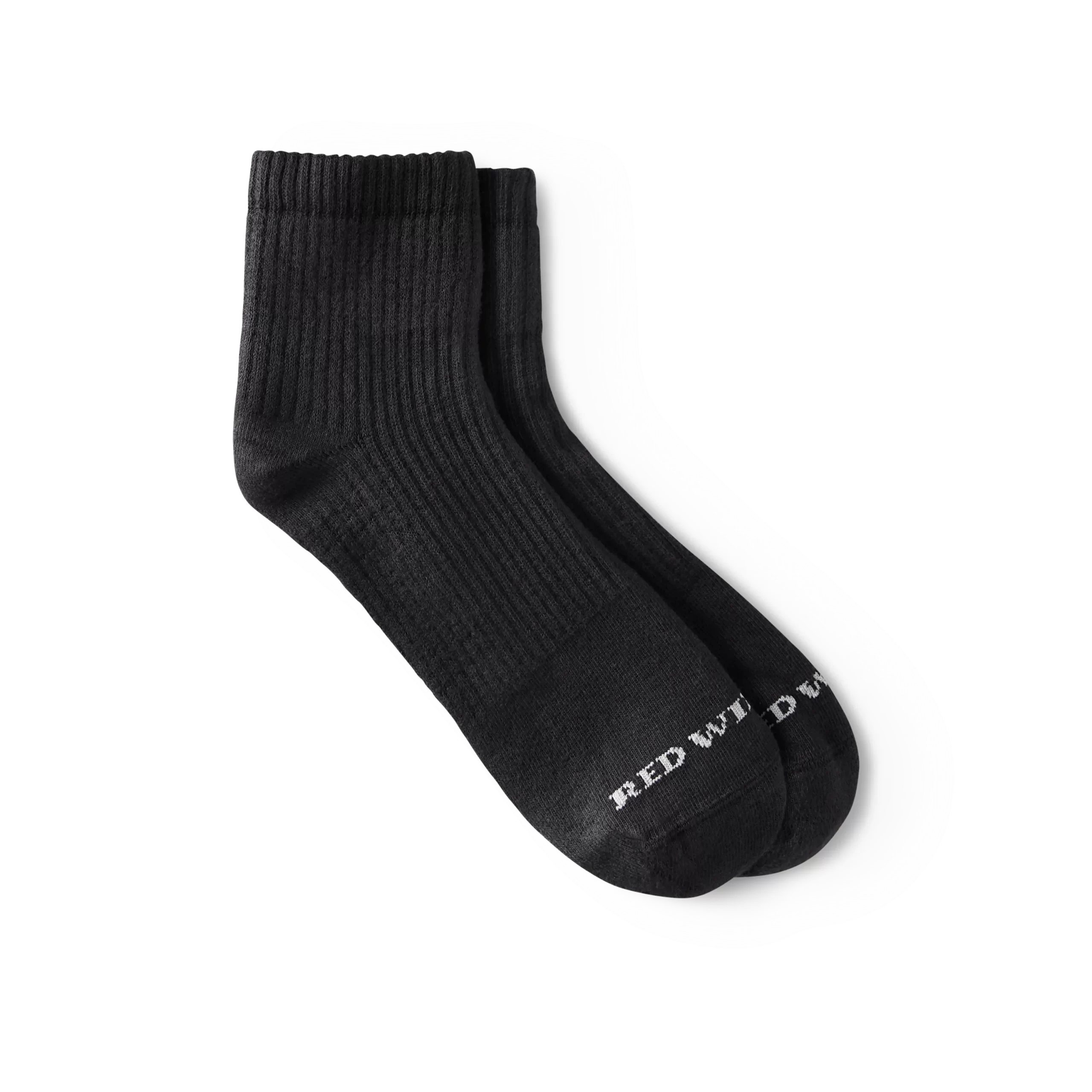 Everyday Work Medium Weight Quarter Crew Unisex Cotton Blend Quarter Crew Sock in Black