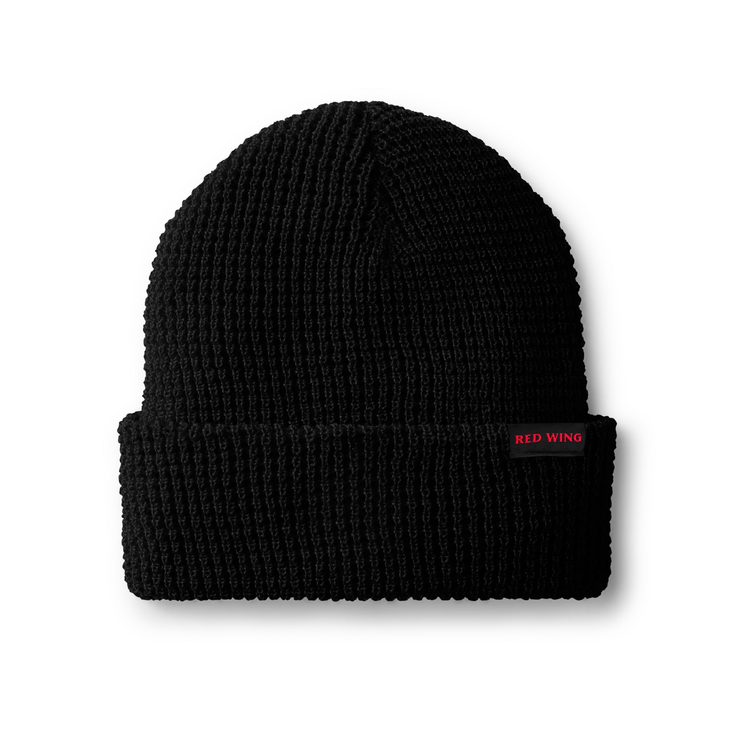 Waffle Knit Beanie Unisex Waffle Knit Hat in Black