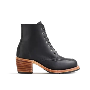 Clara  Women's Heeled Boot in Black Boundary Leather