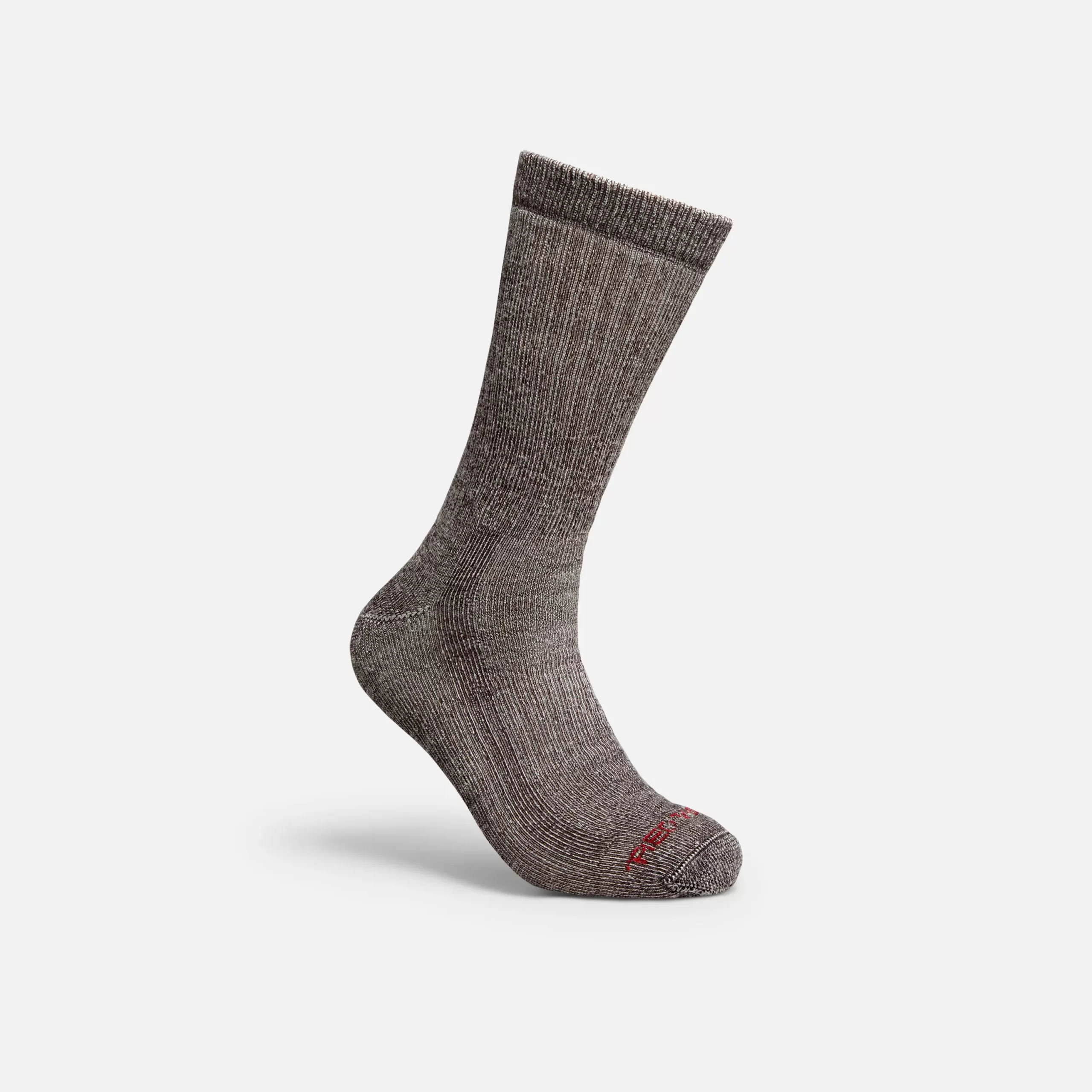 Premium Work Medium Weight Crew Unisex Merino Wool Blend Crew Sock in Brown - Image 2