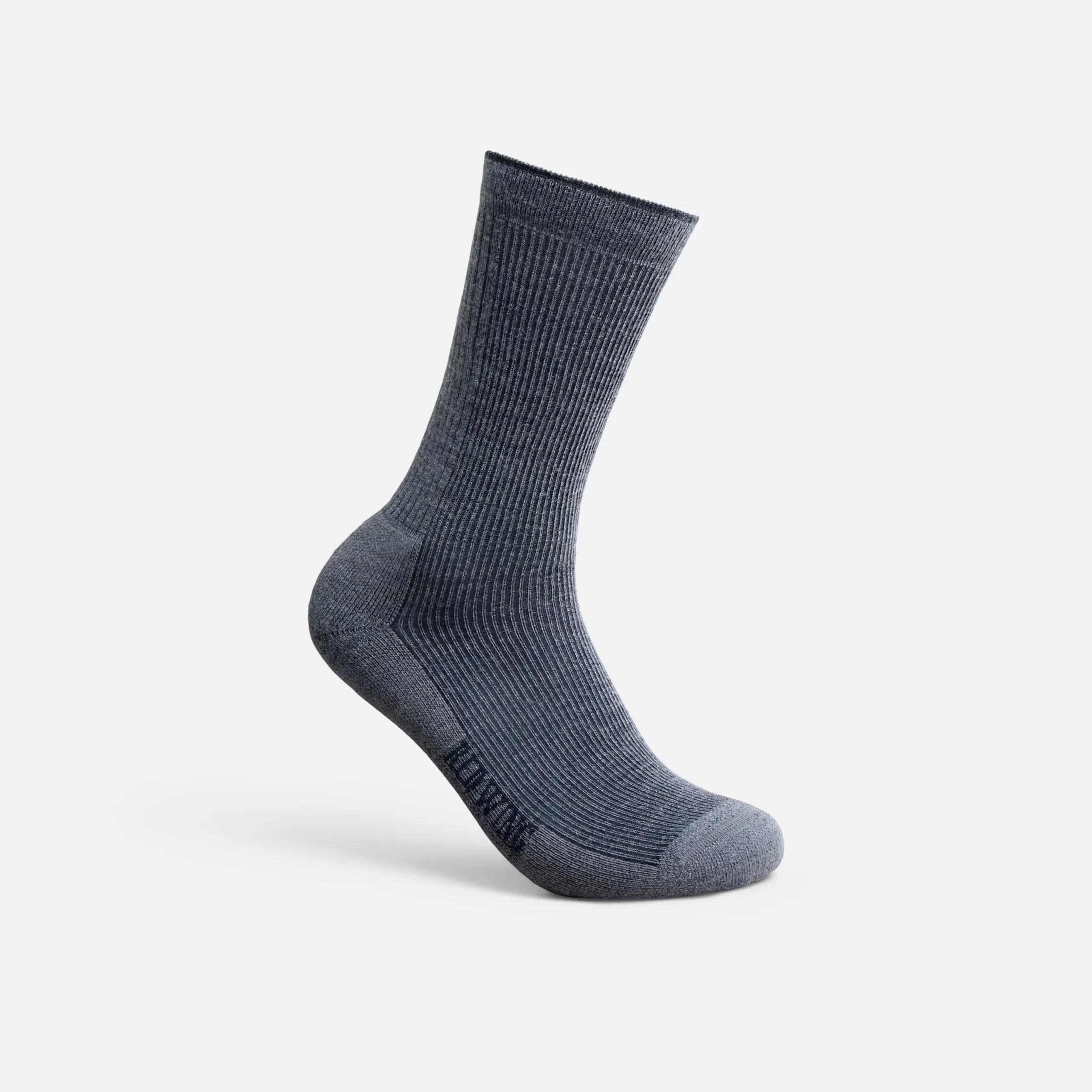 Premium Work Light Weight Crew Unisex Merino Wool Blend Crew Sock in Charcoal - Image 2