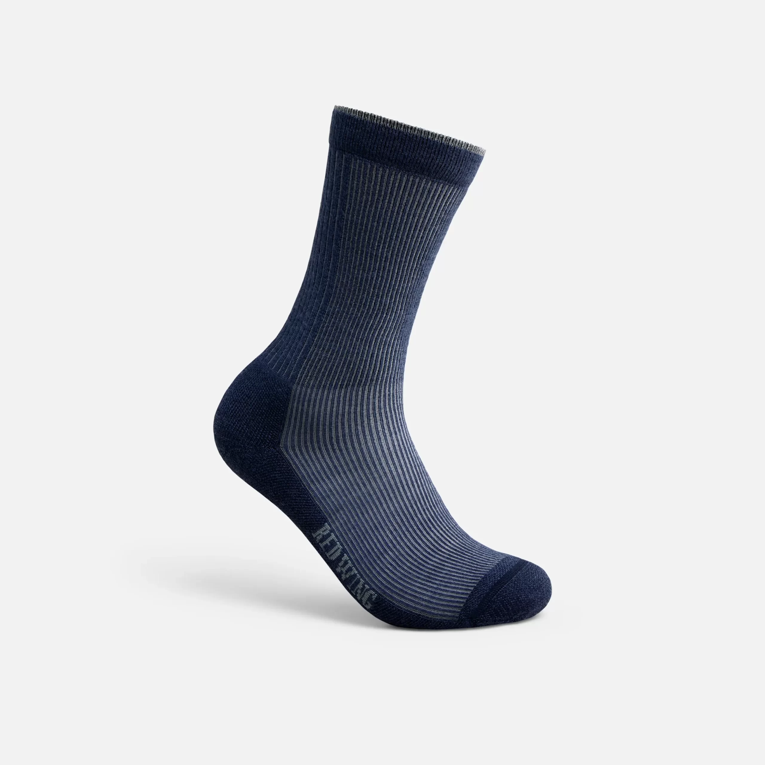 Premium Work Light Weight Crew Unisex Merino Wool Blend Crew Sock in Navy - Image 2