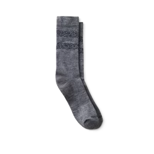 Wool Blend Striped Crew  Unisex Wool Blend Striped Crew Socks in Gray/Navy