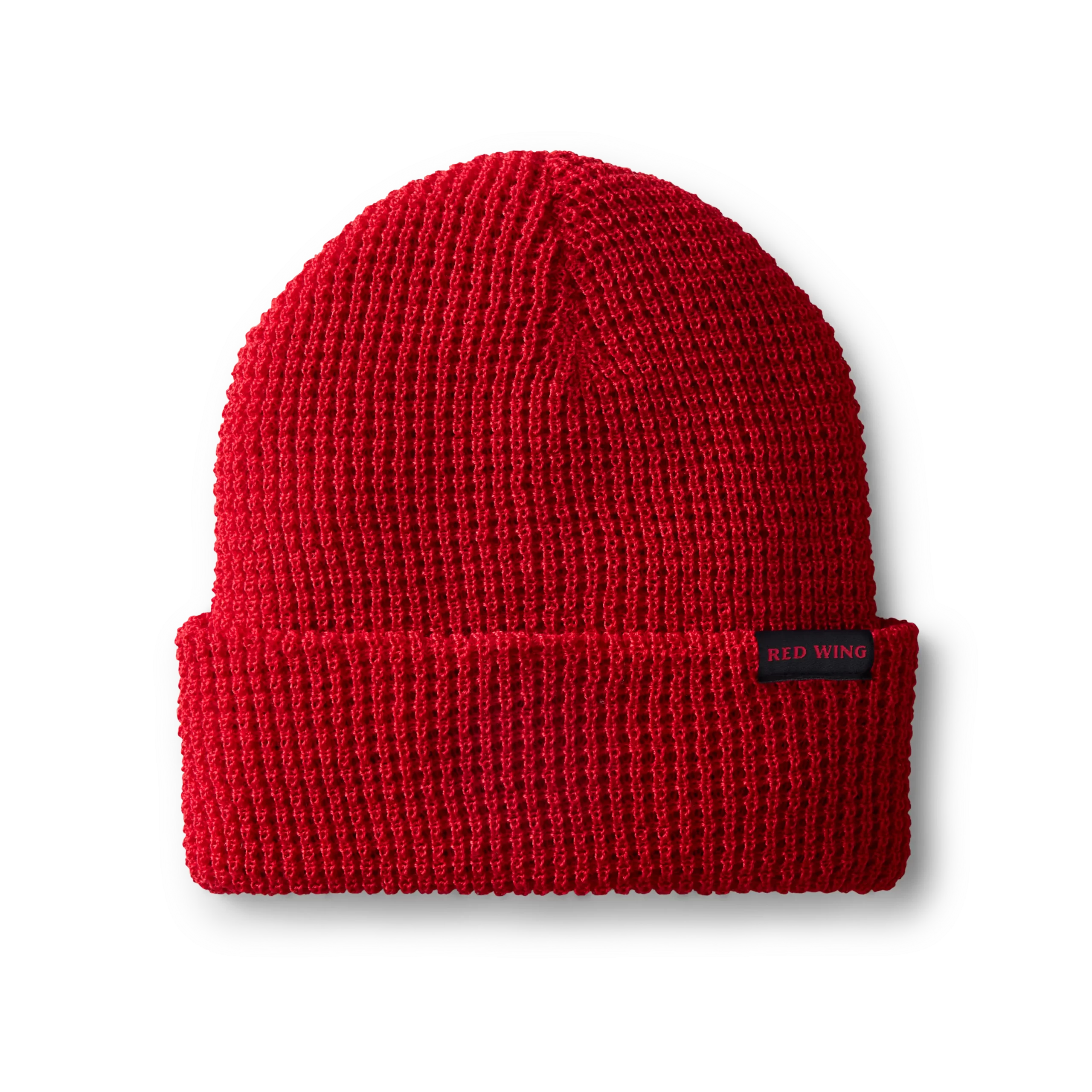 Waffle Knit Beanie Unisex Waffle Knit Hat in Red