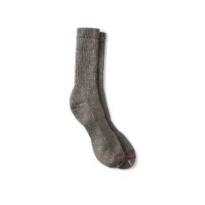 Premium Work Medium Weight Crew  Unisex Merino Wool Blend Crew Sock in Brown