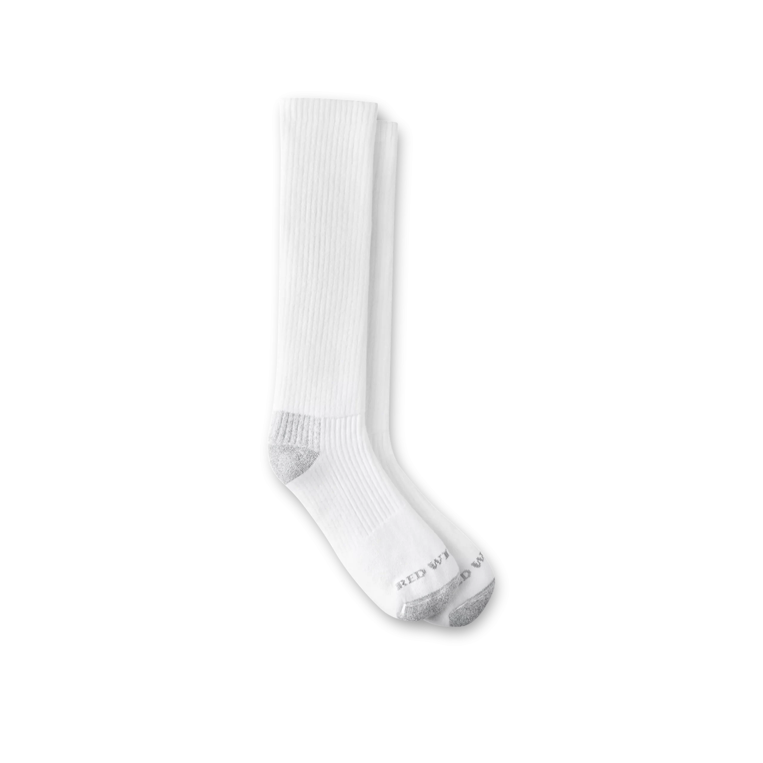 Everyday Work Medium Weight Over-the-Calf Unisex Cotton Blend Over-the-Calf Sock in White